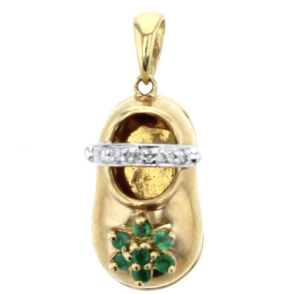 Jewelry - 14Kt Gold Diamond & Colored Stone Shoe Charm